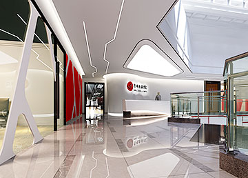 老A電商學院前臺接待廳設(shè)計